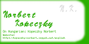 norbert kopeczky business card